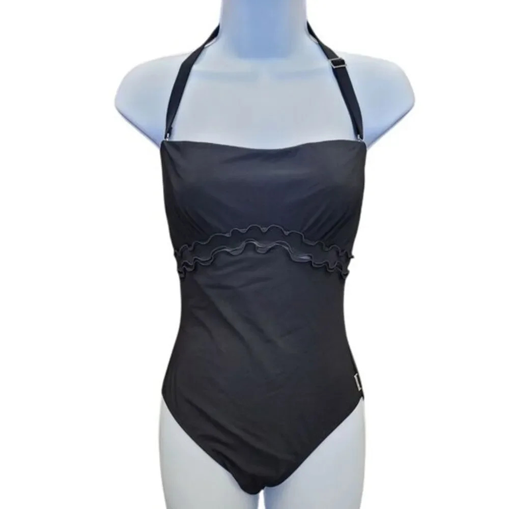 SHAN Sexy Over The Neck Mesh Underwire One Piece Swimsuit